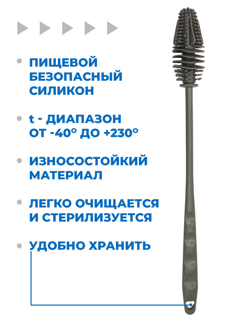 Ершик для бутылок Boomshakalaka, кухонный, силиконовый, для посуды, бокалов, термосов, стаканов, детских бутылочек