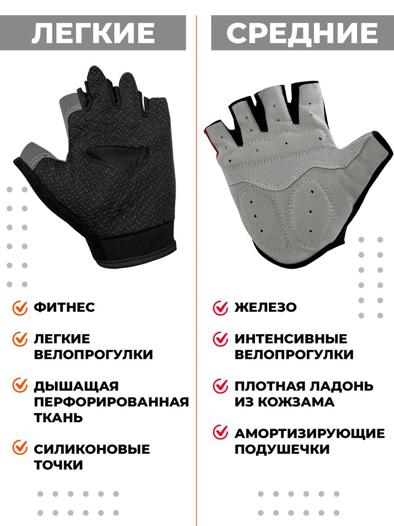 Перчатки для фитнеса, перчатки без пальцев, M, обхват 190-210 мм.