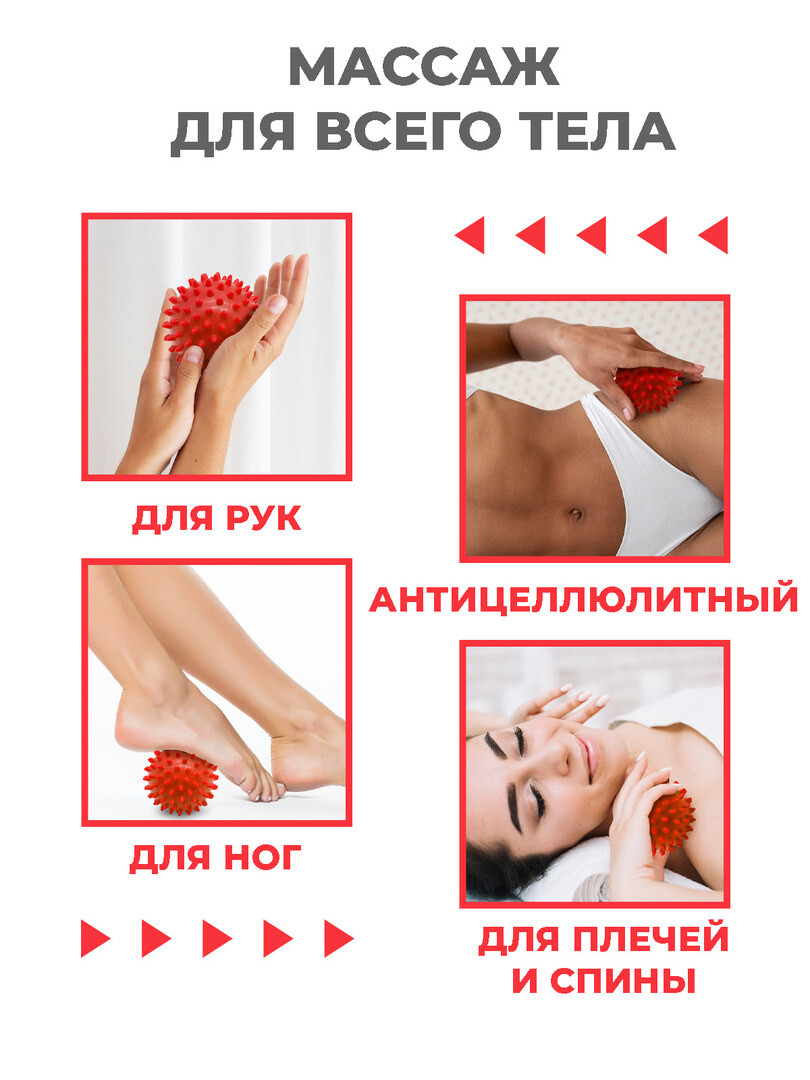Массажный мяч Boomshakalaka для МФР, рук, ног, диаметр 8,5 -11 см. (в зависимости от накачки), спортивный, мягкий, цвет красный