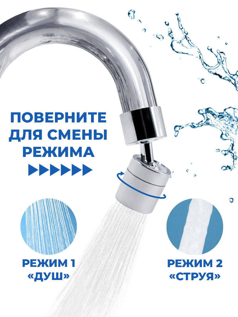 Насадка на кран для кухни Boomshakalaka, аэратор для смесителя, насадка на кухонный кран, водосберегающая, 1 режим