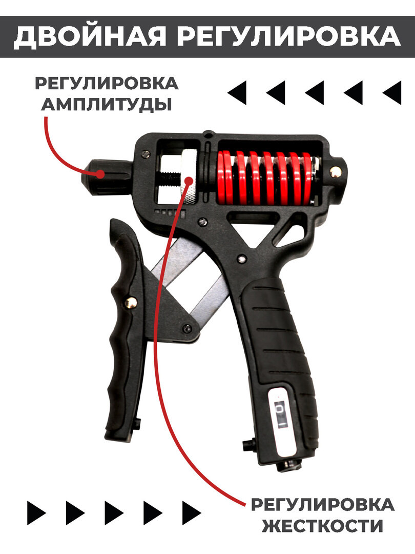 Эспандер кистевой пружинный 10-165 кг, со счетчиком
