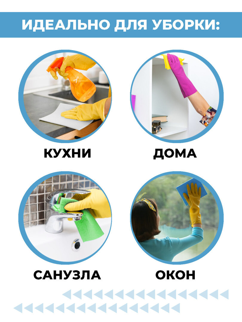 Салфетки для уборки, тряпки для кухни губчатые 15x15 см, набор 5 штук, целлюлозные, цветные