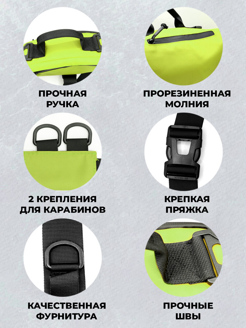 Сумка спортивная поясная, водоотталкивающая, черная